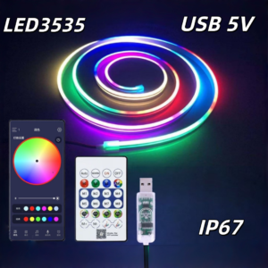 Best Quality RGB Led Neon Rope Strip Light for Home Decoration Flexible Rope Lights 1/2/3/5/10 Meters Options and Work With Smart App with Remote Control